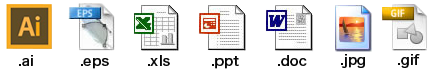 Ai,eps,xls,ppt,doc,jpg,gif